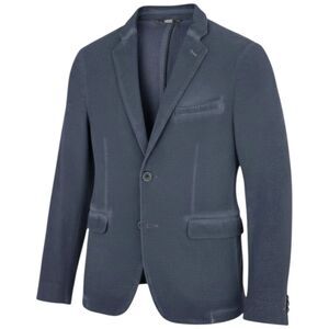 NWT Zara Man Garment Dyed Two Button Blazer Slim Fit Blue Size 40